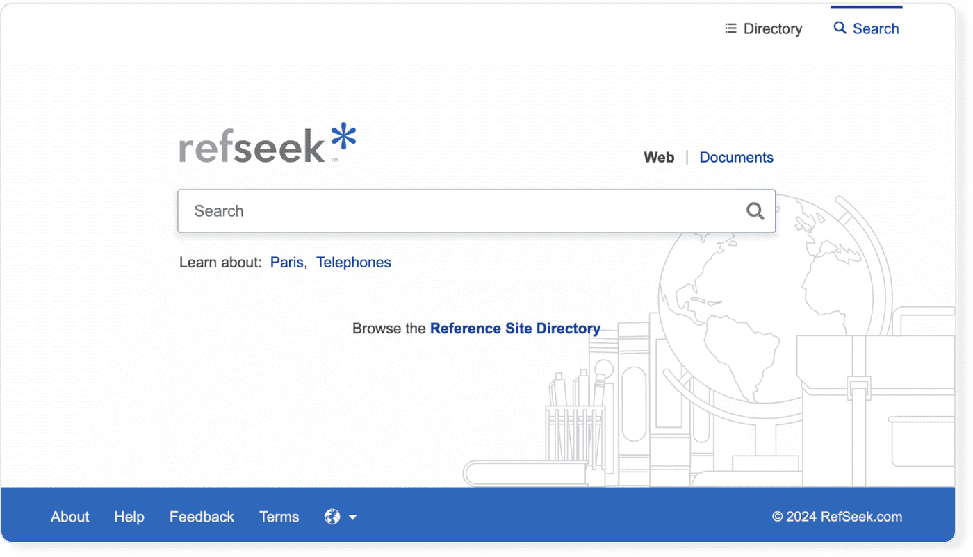 Search interface of RefSeek